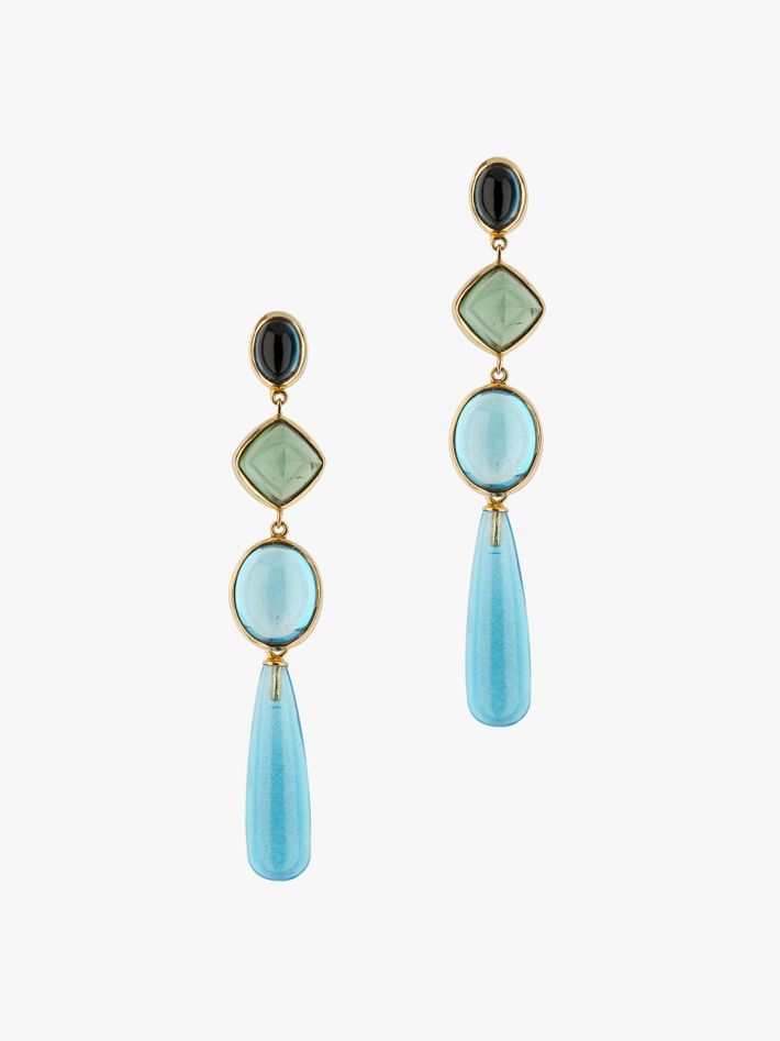 Harlequin gemstone drop earrings