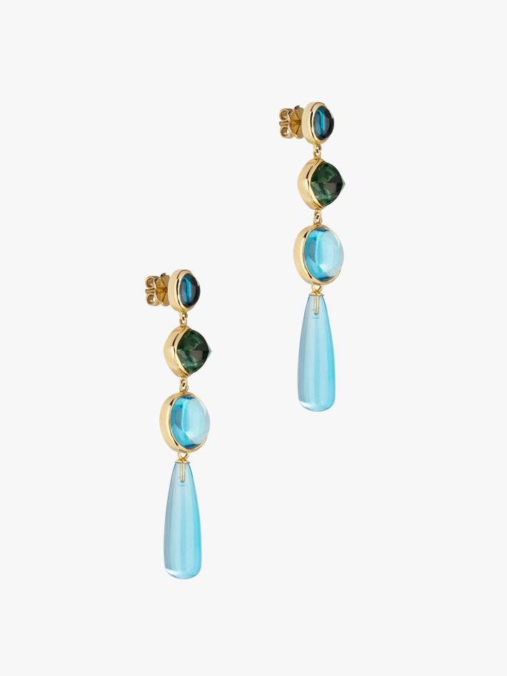 Harlequin gemstone drop earrings