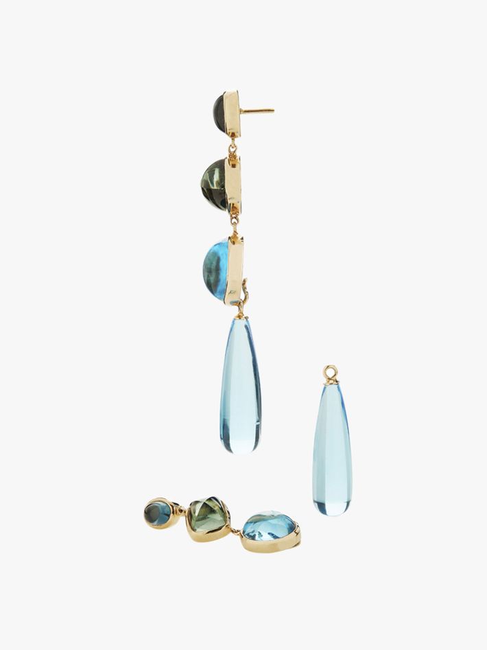 Harlequin gemstone drop earrings