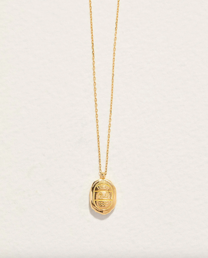 Inlay scarab pendant lapis