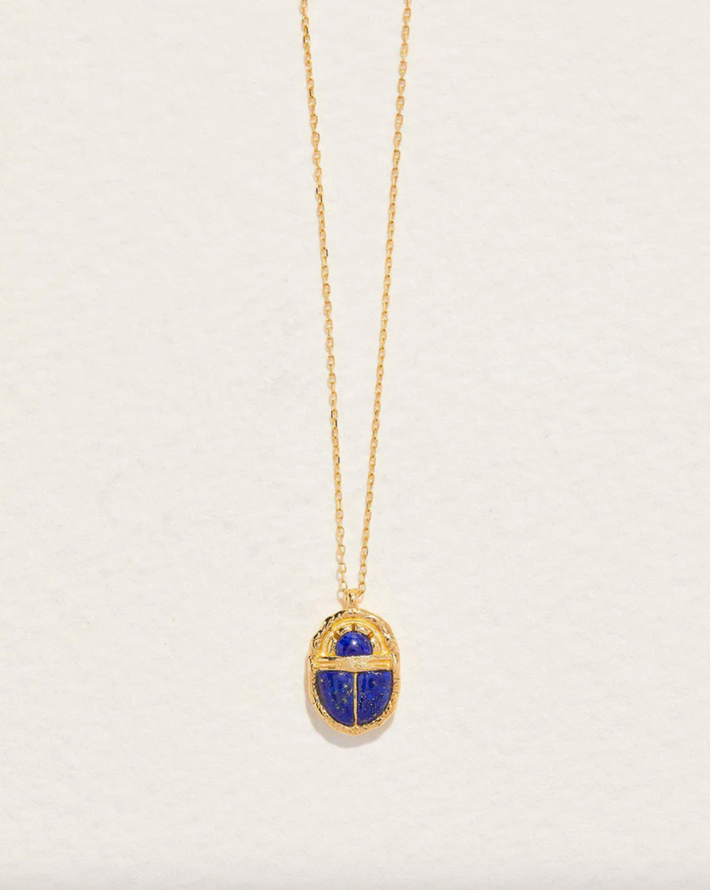 Inlay scarab pendant lapis