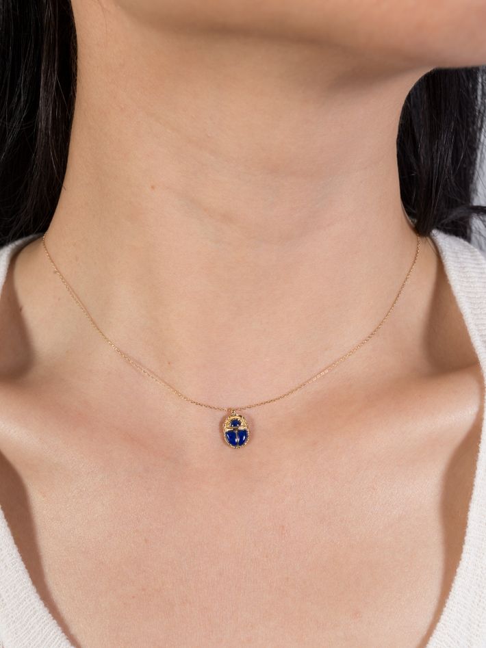 Inlay scarab pendant lapis