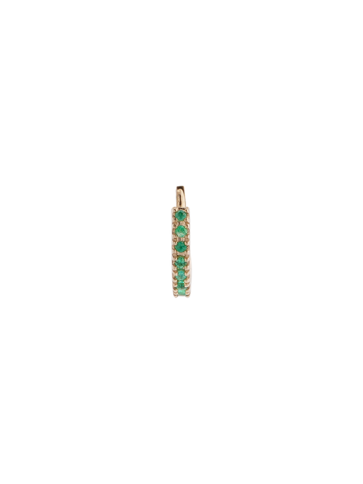 Pave huggie 8mm emerald photo