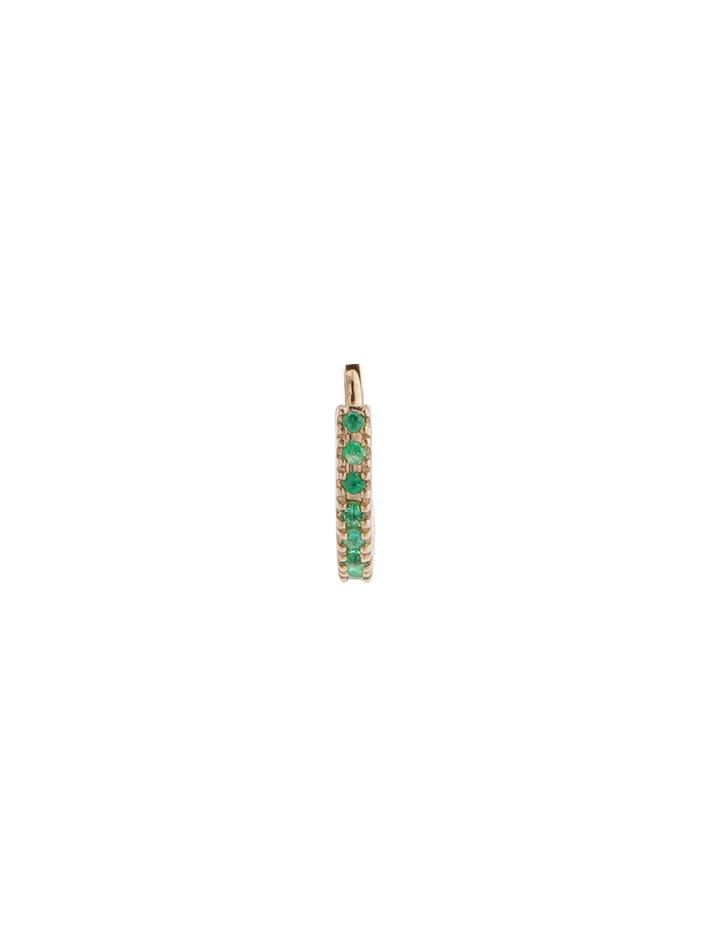 Pave' huggie 8mm emerald