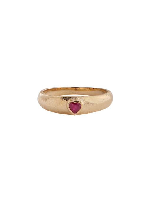 Bezel heart ring ruby photo