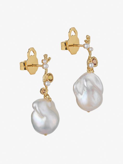 Floret baroque pearl earrings photo