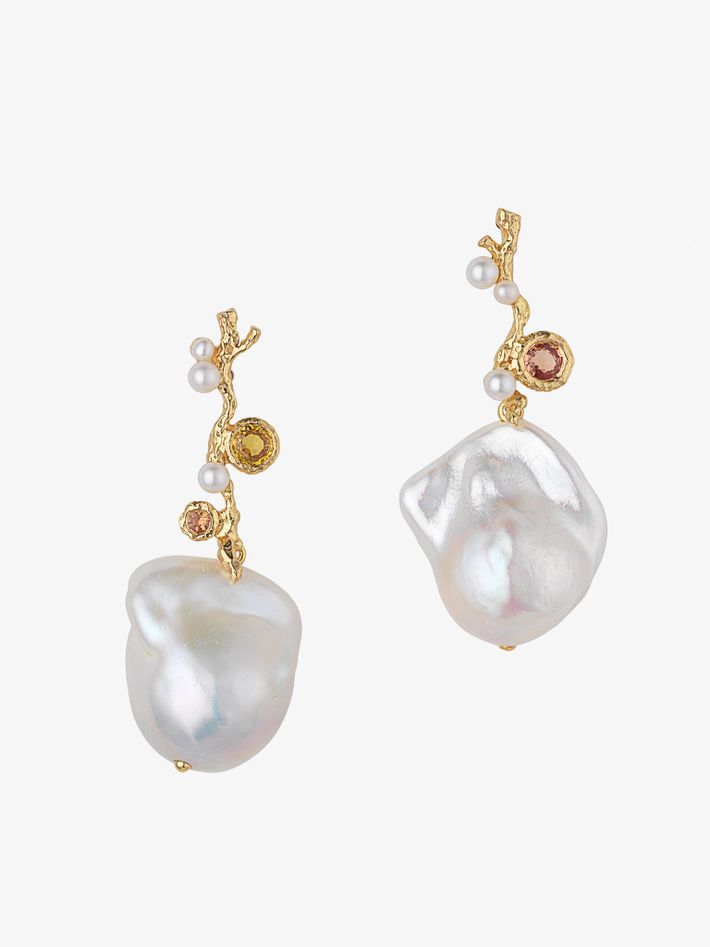 Floret baroque pearl earrings