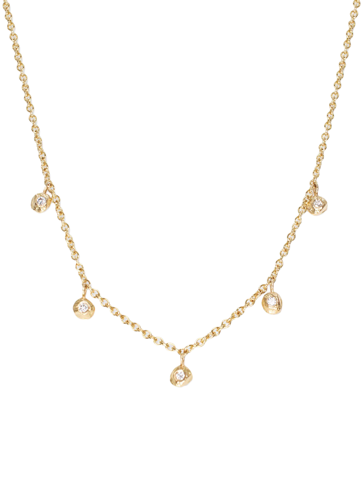 18k diamond dot necklace