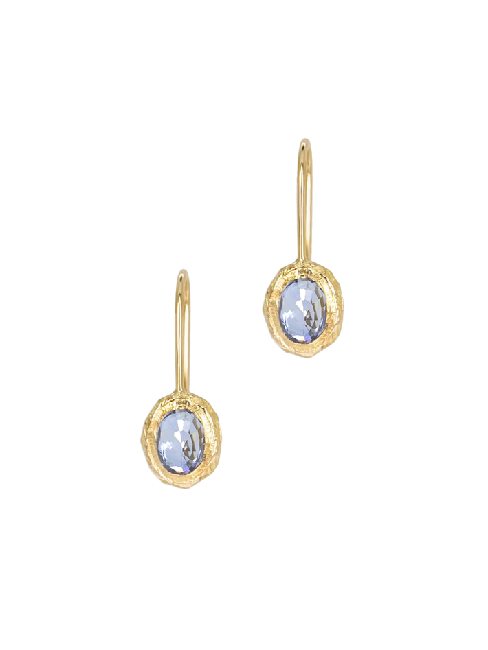 18k sapphire earrings light blue