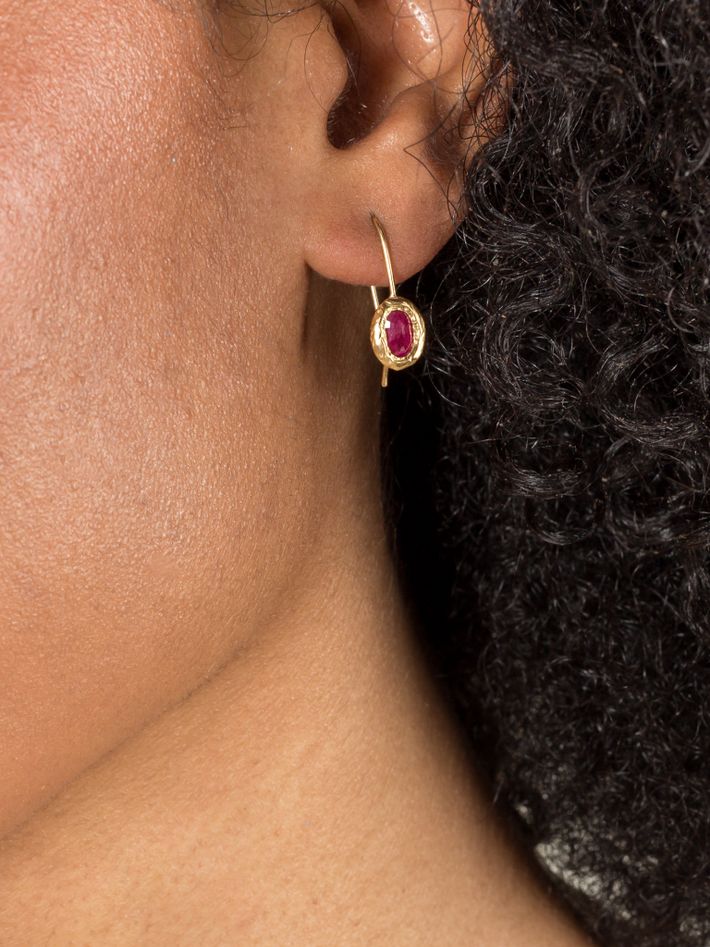 Ruby earrings deals 18k gold