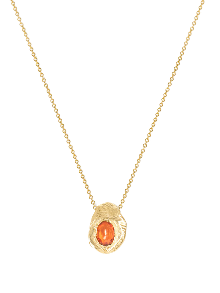 18k oval slider necklace in poppy sapphire