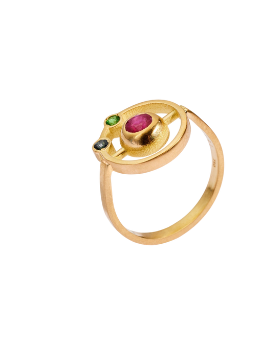 Cronus ring in ruby stone photo