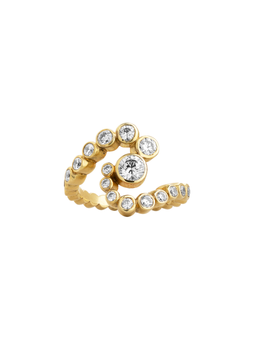 Spiral diamond ring 18k fairtrade gold photo