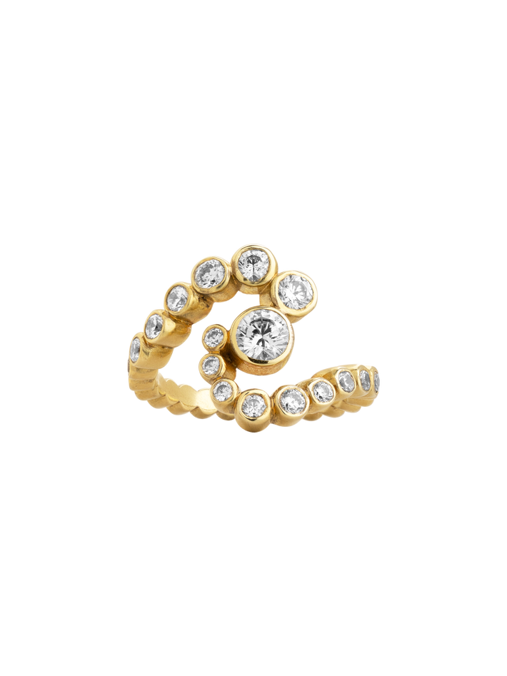 Spiral diamond ring 18k fairtrade gold