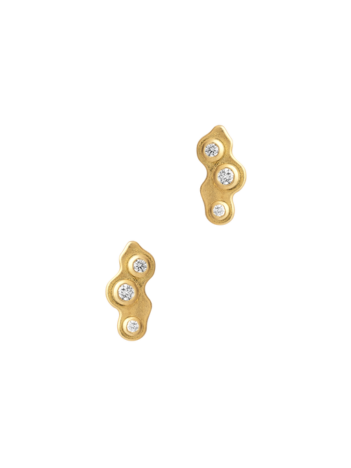 Bubbles on sand earrings 18k fairtrade gold photo