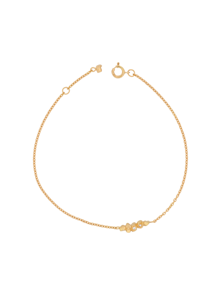 Gold nugget diamond bracelet