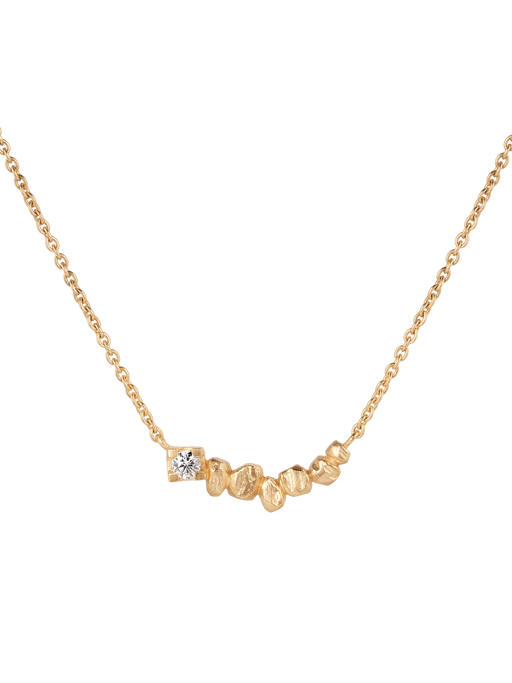 Lux gold nugget & diamond necklace photo