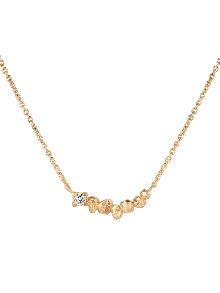 Lux gold nugget & diamond necklace