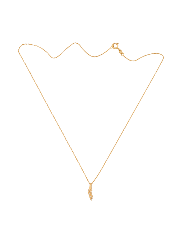 Delicate gold nugget diamond pendant necklace