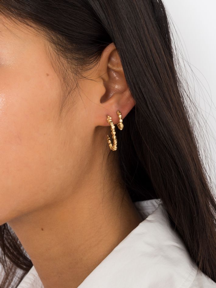 Gold nugget hoop deals earrings