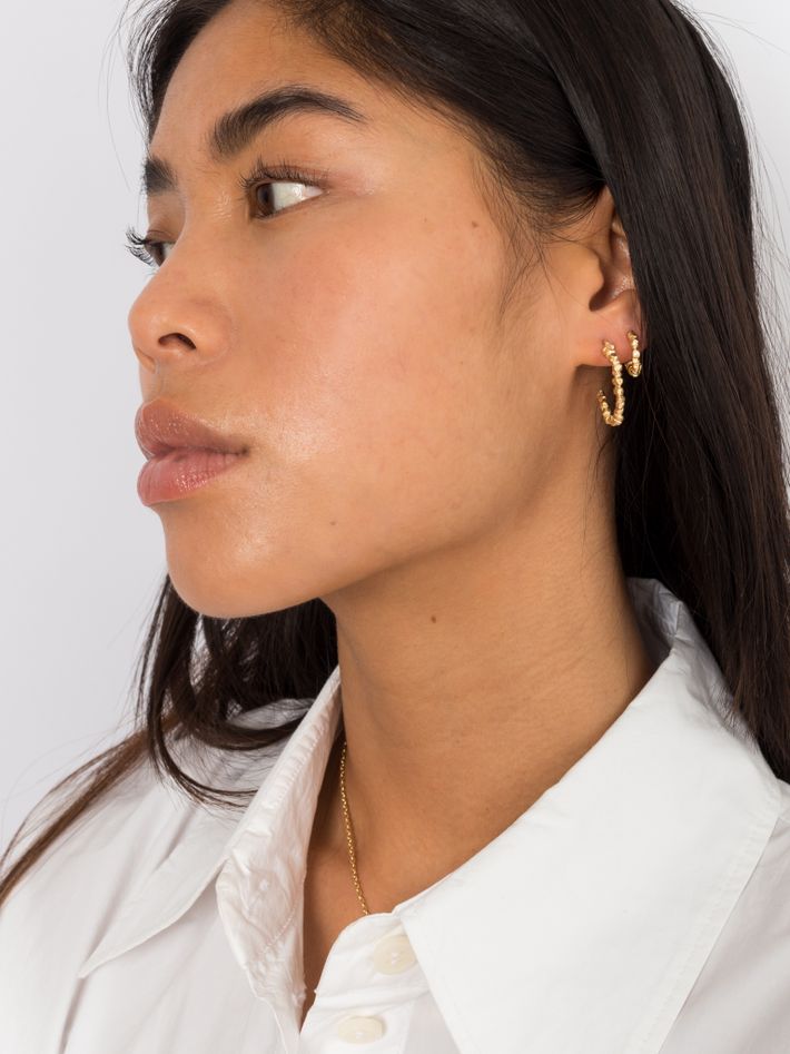 Medium gold nugget hoops