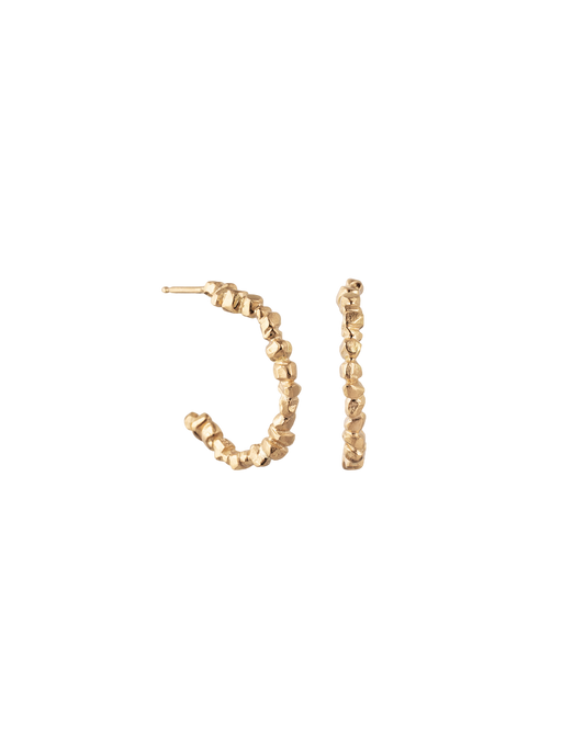 Medium gold nugget hoops photo