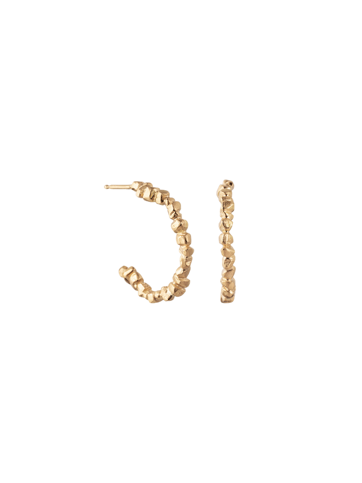 Medium gold nugget hoops