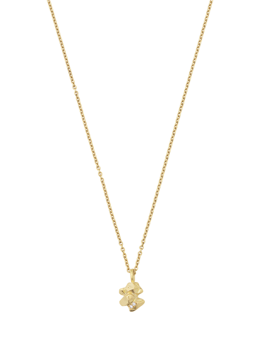 Chunky gold nugget diamond pendant necklace photo