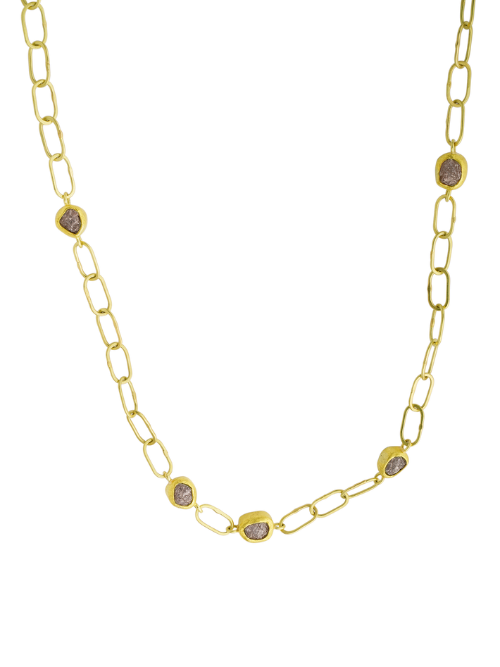 Rough diamond chain necklace