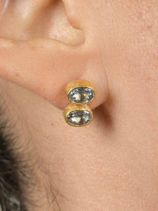 Stacked blue sapphire earrings photo