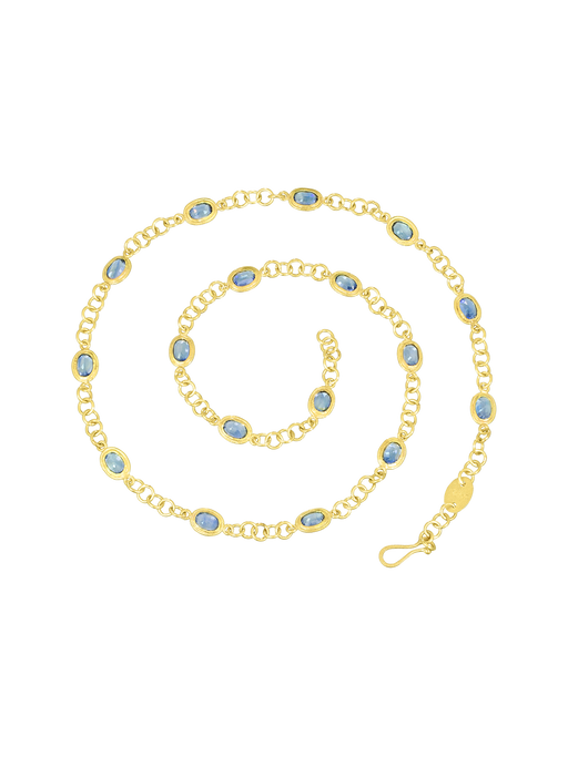 Blue sapphire chain necklace photo
