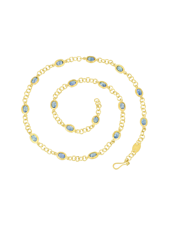 Blue sapphire chain necklace