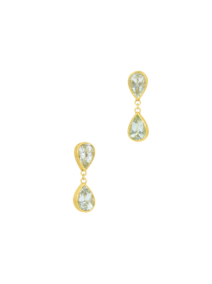 Double aquamarine drop earrings