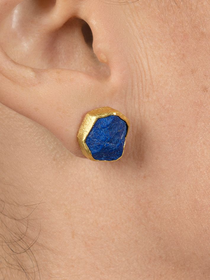 Rough lapis lazuli earrings
