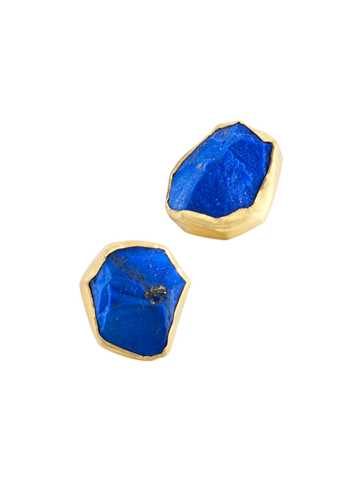 Rough lapis lazuli earrings photo