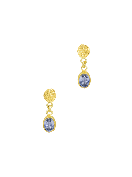 Blue sapphire dangles with silk top photo