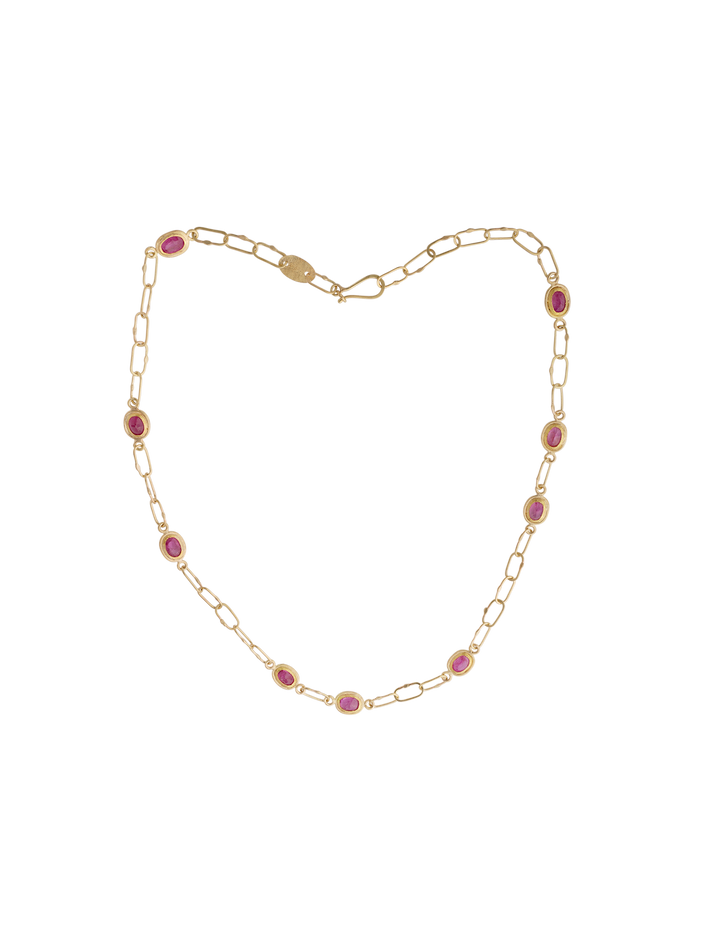 Ruby short link chain necklace