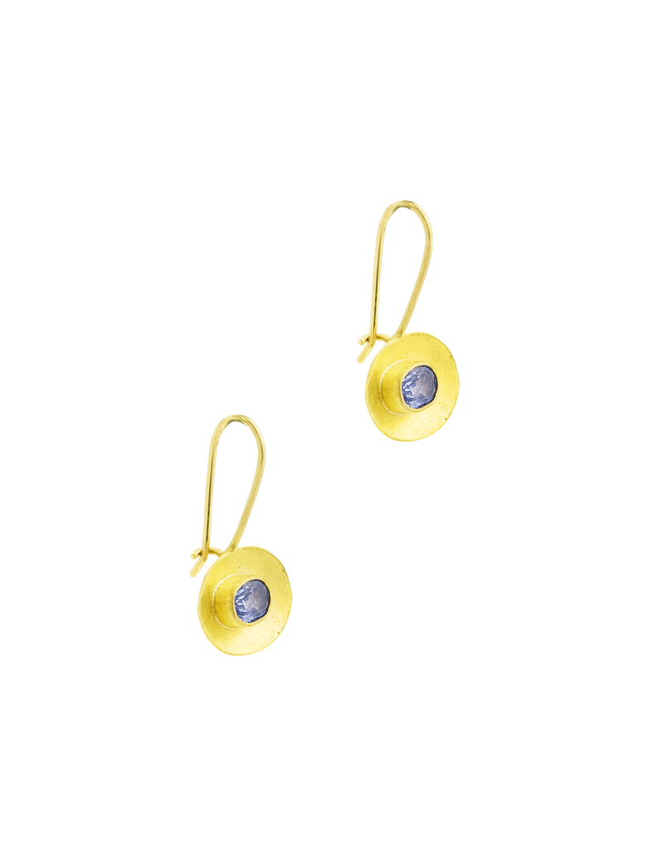 Sapphire bowl earrings