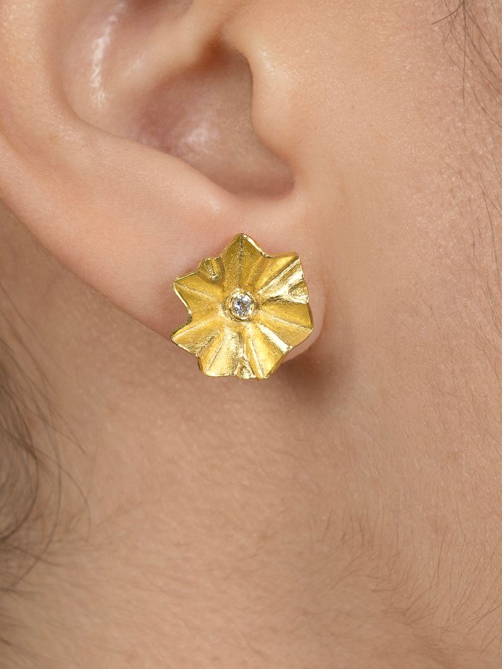 Lotus diamond earrings