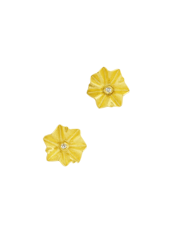 Lotus diamond earrings