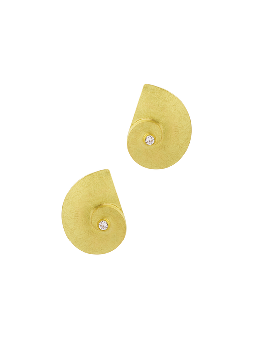 Nautilus shell earrings with diamond photo