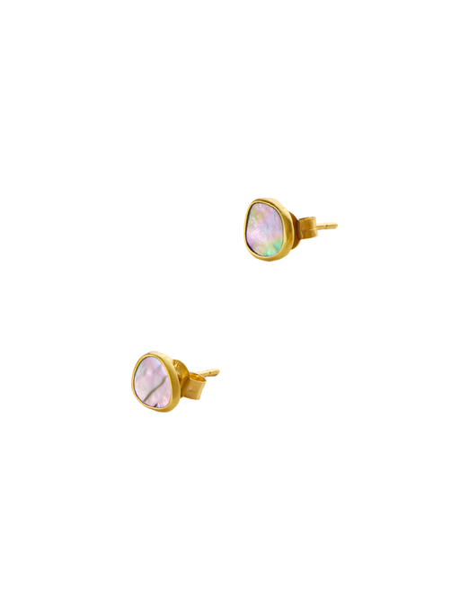 18kt gold venus paua shell studs photo