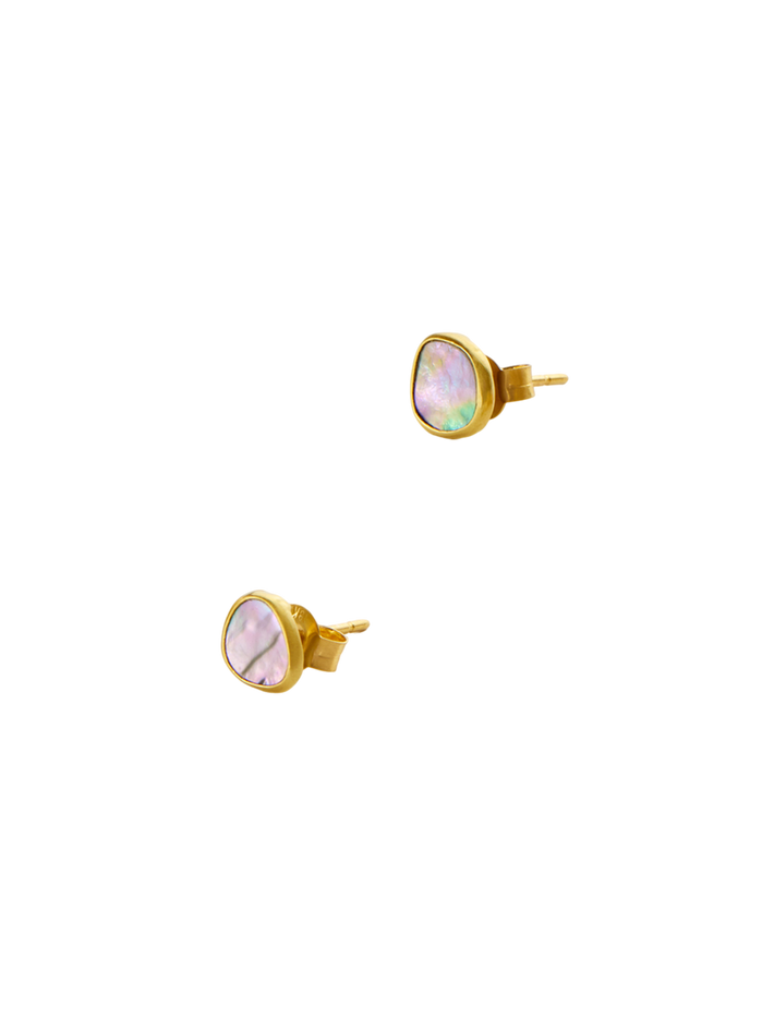 18kt gold venus paua shell studs