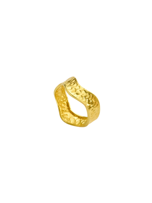 18kt Gold PSTM Myanmar Wave Ring photo