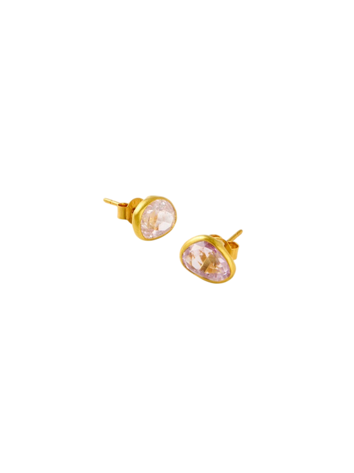 18kt Gold Kunzite Classic Studs photo