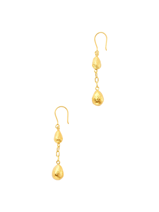 18kt gold vermeil pstm afghanistan qatra double drop earrings photo