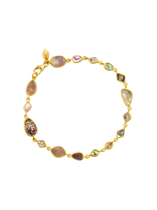 18kt gold venus abalone shell full stone bracelet photo