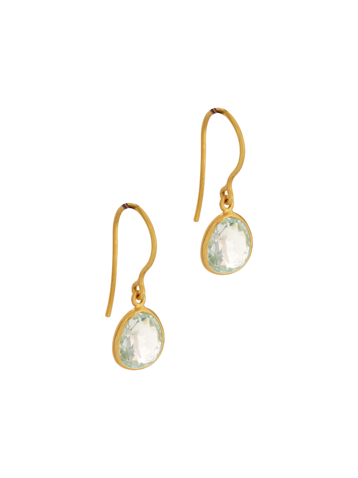 Small single drop earrings - aquamarine