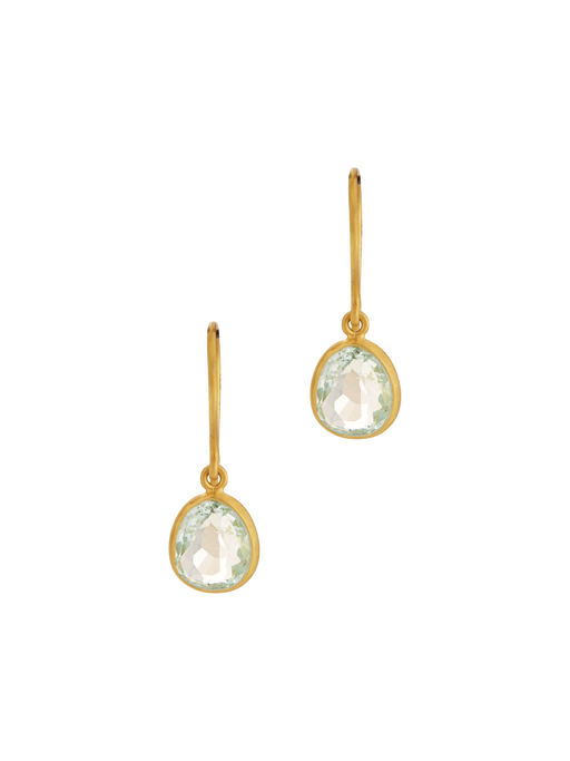Small single drop earrings - aquamarine photo