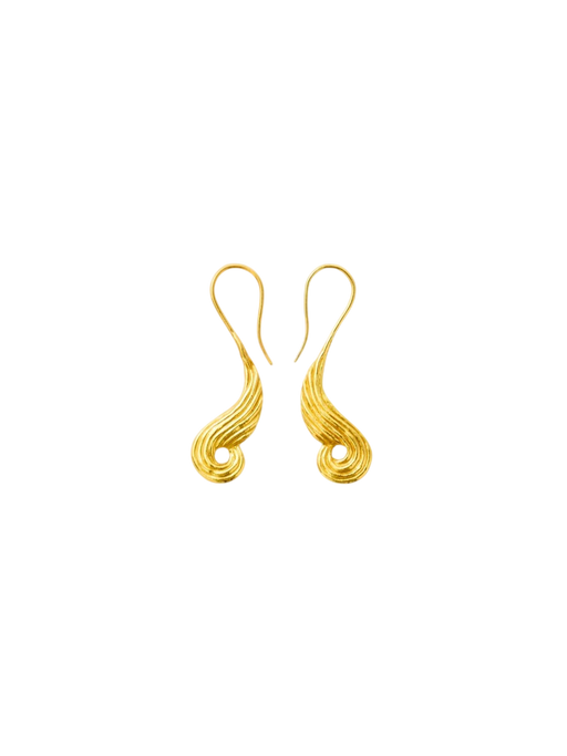 18kt Gold PSTM Myanmar Poseidon's Waves Earrings photo